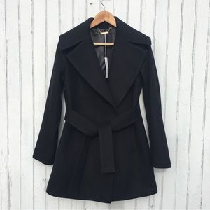 TRINA TURK CASHMERE/LAMBSWOOL BLEND WRAP COAT NWT